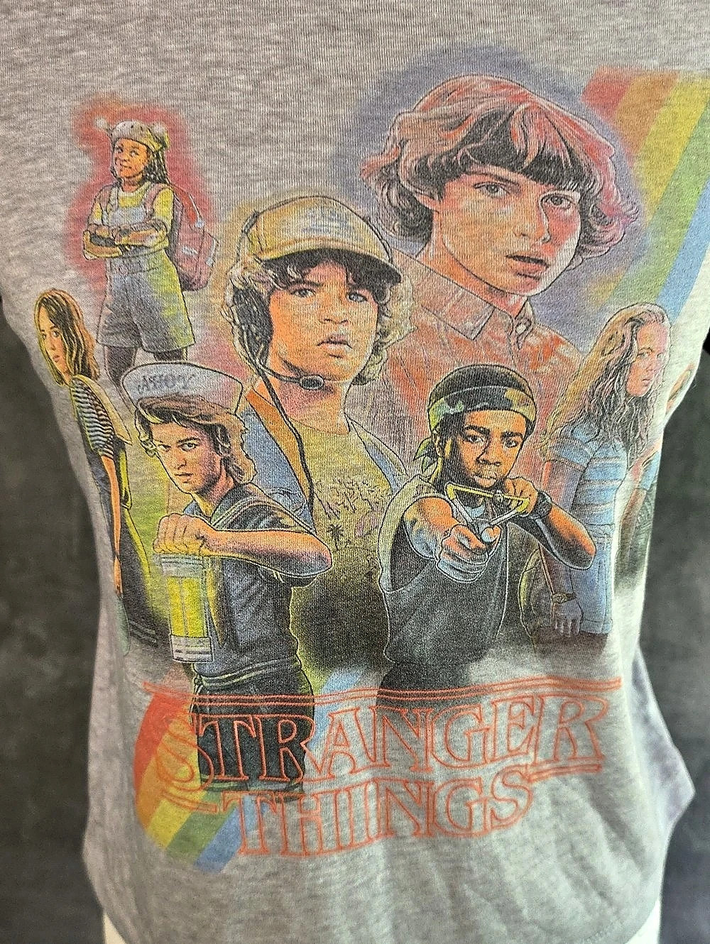 Netflix Stranger Things Character Collage Ringer Tee Size Small - Picture 2 of 6